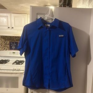 Men’s blue Columbia PFG large shirt